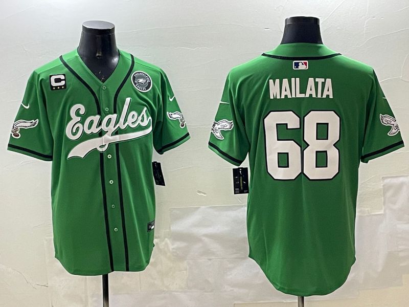 Men Philadelphia Eagles #68 Mailata Green three generations Jointly Name 2025 Nike Limited NFL Jersey style 3->philadelphia eagles->NFL Jersey